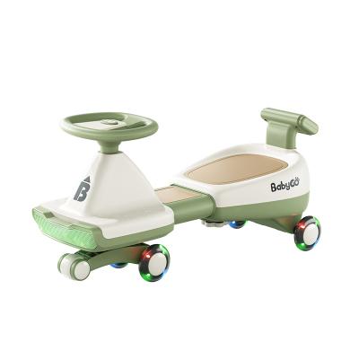 Wiggle Car for Kids-Swing Car, Ride-on Toy with LED Flashing Wheels No Batteries, Uses Twist, Turn,  Wiggle Movement to Steer, Ride-on Toy for Boys Girls （Green）